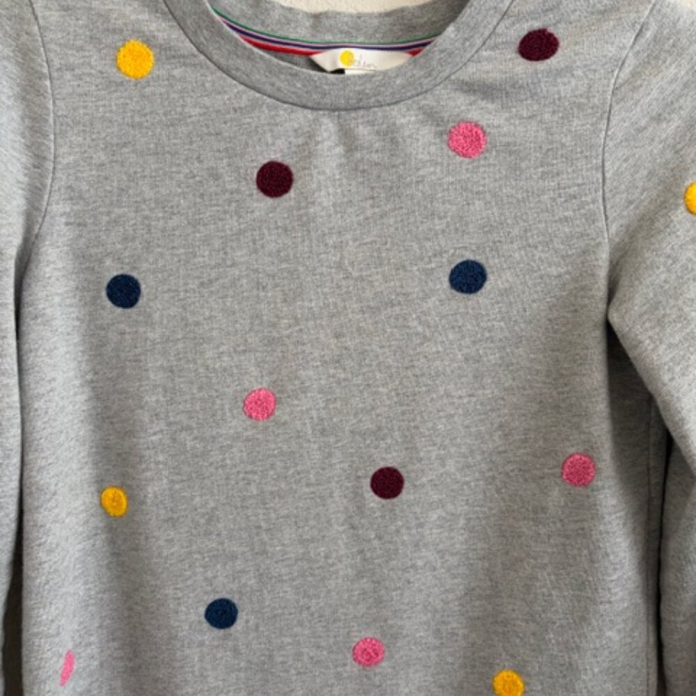 Boden Womens US 2R Sweatshirt Dress 100% Cotton Polka Dot Colorful Whimsical - Picture 3 of 7